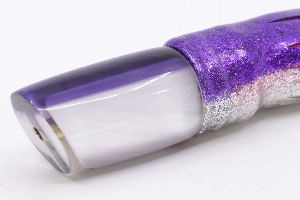 Crampton Baits Real White MOP Purple Back Mini HoG 9" 4oz Skirted Purple-Silver