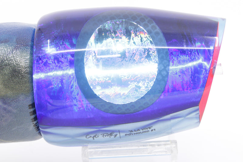 A La Vive Lures Blue Rainbow Ice Blue Eyes XL Pothound 16" 15.7oz ALV Blue Skipjack