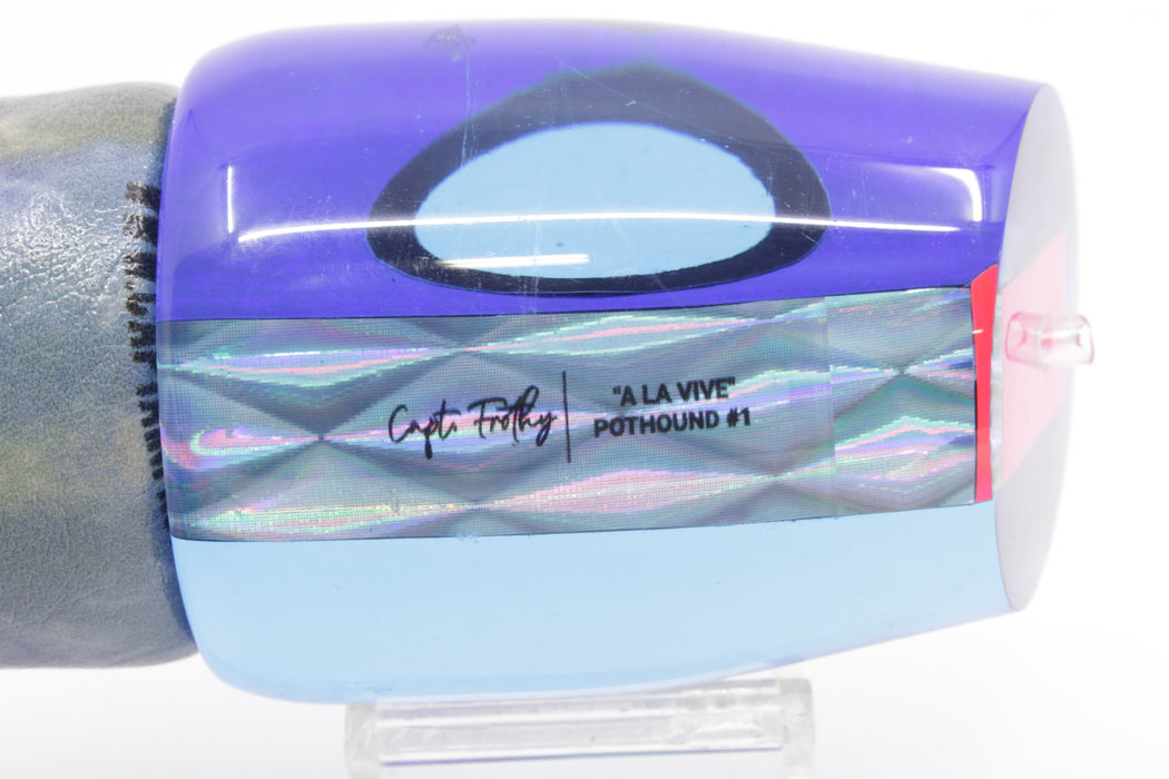 A La Vive Lures Blue Rainbow Ice Blue Eyes XL Pothound 16" 15.7oz ALV Blue Skipjack