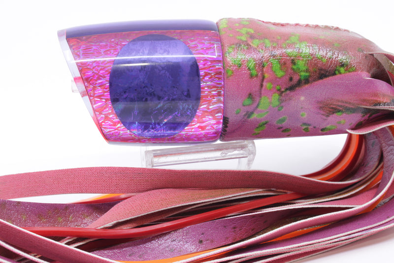 A La Vive Lures Pink Oil Slick Purple Eyes Large Bacchanal 14" 8.7oz ALV Mahi