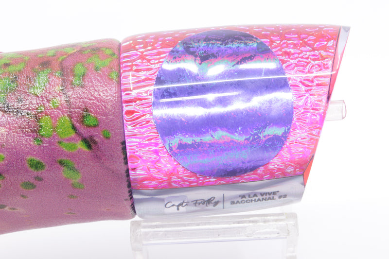 A La Vive Lures Pink Oil Slick Purple Eyes Large Bacchanal 14" 8.7oz ALV Mahi