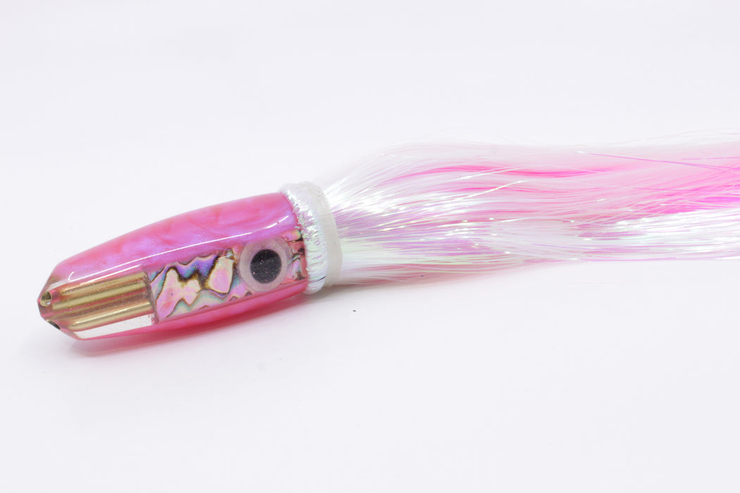 Big Reidee Pink Paua Shell Pink Back/Belly 4-Hole Bullet 9" 5.2oz Strobez White/Pink EZ-K
