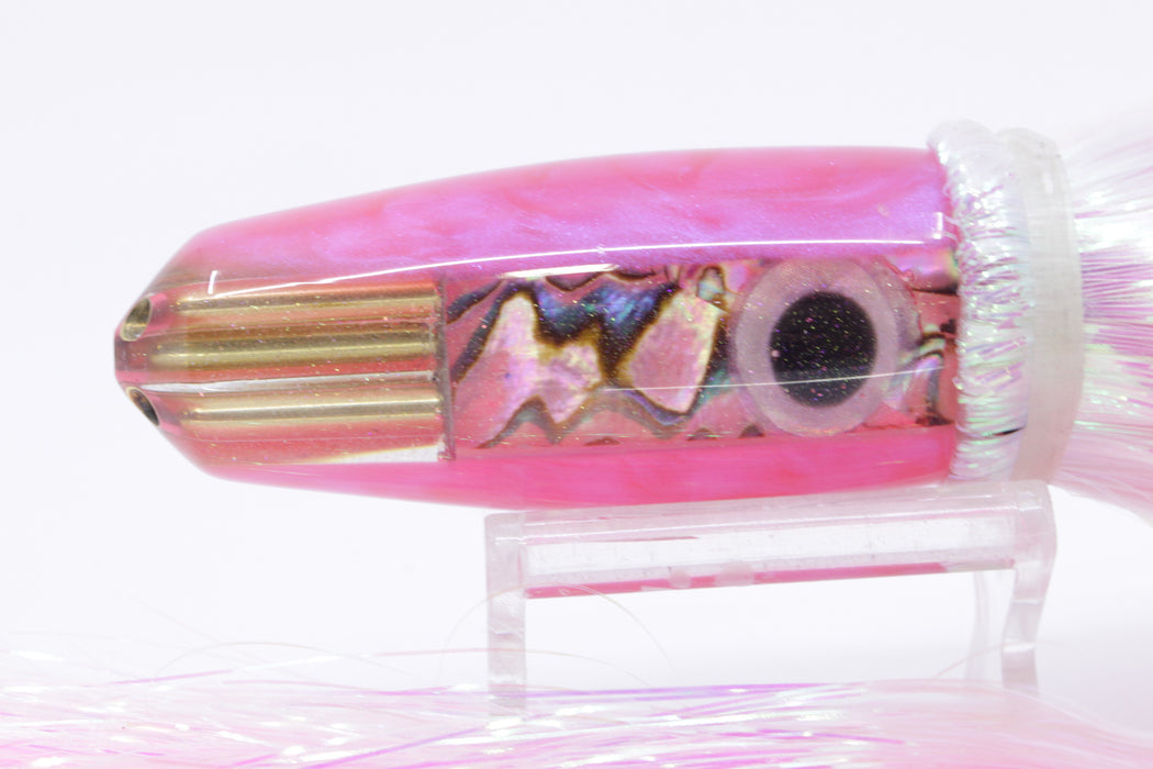 Big Reidee Pink Paua Shell Pink Back/Belly 4-Hole Bullet 9" 5.2oz Strobez White/Pink EZ-K