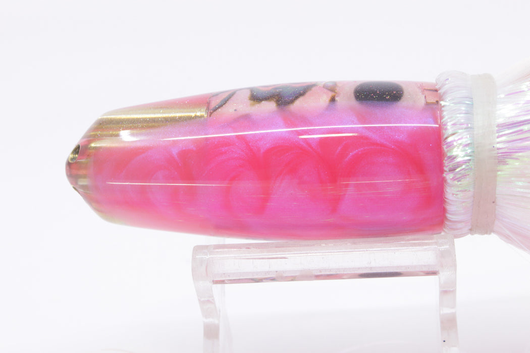 Big Reidee Pink Paua Shell Pink Back/Belly 4-Hole Bullet 9" 5.2oz Strobez White/Pink EZ-K