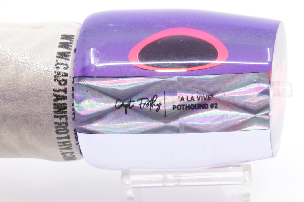 A La Vive Lures Purple Rainbow Black-Pink Eyes Large Pothound 14" 10.5oz ALV Mackerel