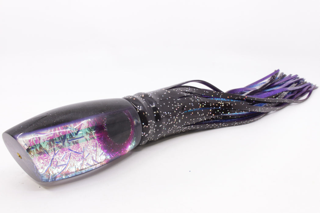 Coggin Lures Akule Dichro Black-Purple Back Maui Plunger 14" 13oz Skirted Black