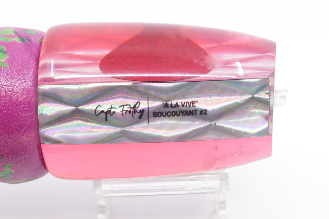 A La Vive Lures Pink Rainbow Diamond Pink Back Large Soucouyant 14" 9.7oz ALV Mahi