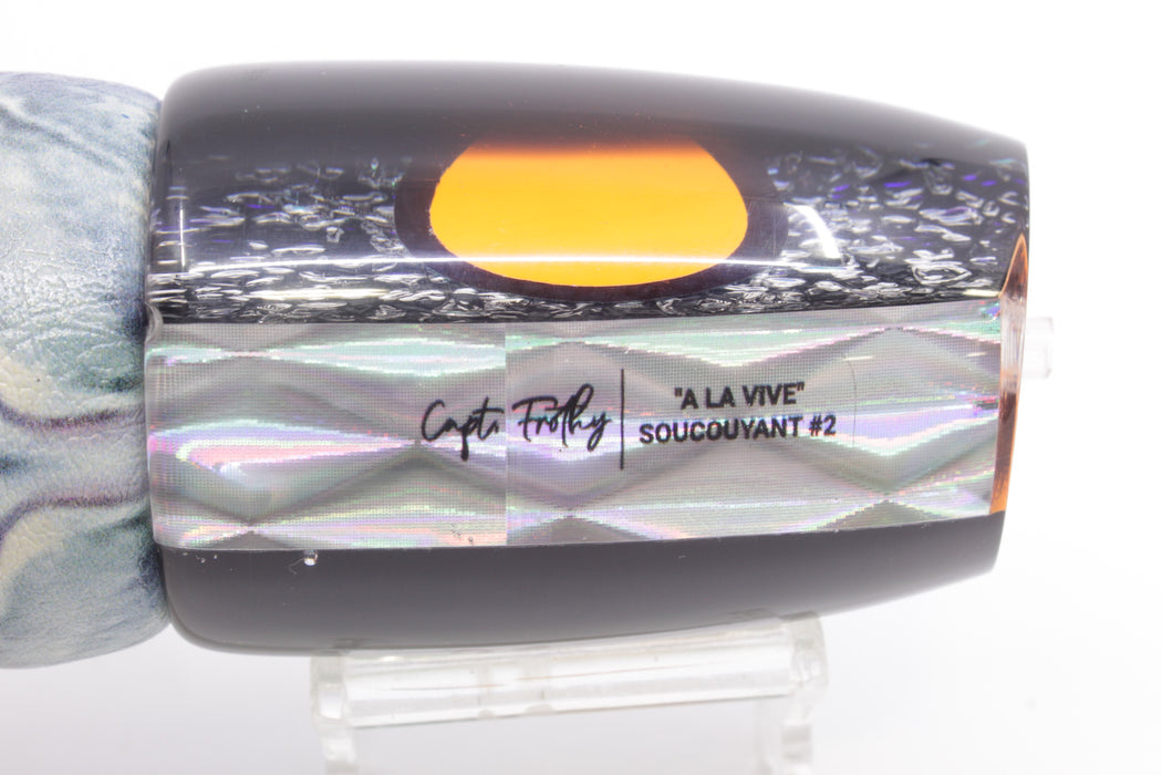 A La Vive Lures Green-Blue Oil Slick Black Back Large Soucouyant 14" 9.7oz ALV Wahoo