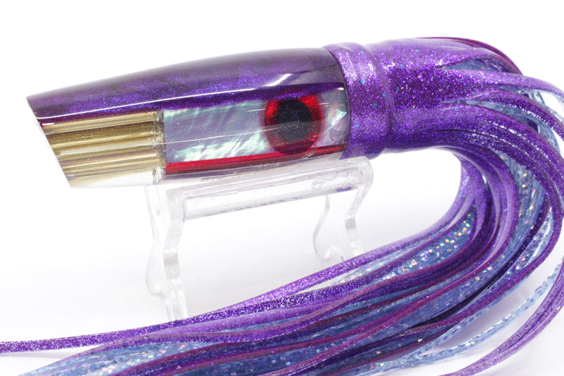 Big Reidee Lures Grape Abalone Purple Back 4-Hole Cut Face 9" 5.4oz Skirted Purple EZ-K