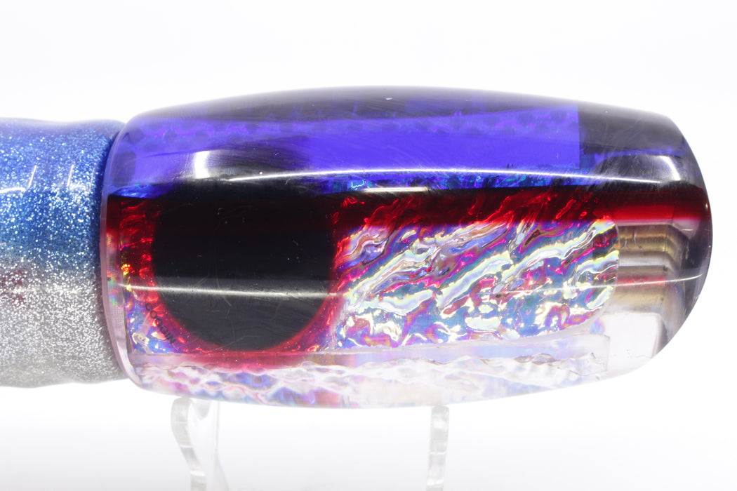 Coggin Lures Ice Rainbow Dichro Blue-Red Back Tado Mauna Kea Scoop 14" 16oz Skirted