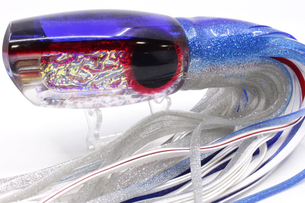 Coggin Lures Ice Rainbow Dichro Blue-Red Back Tado Mauna Kea Scoop 14" 16oz Skirted