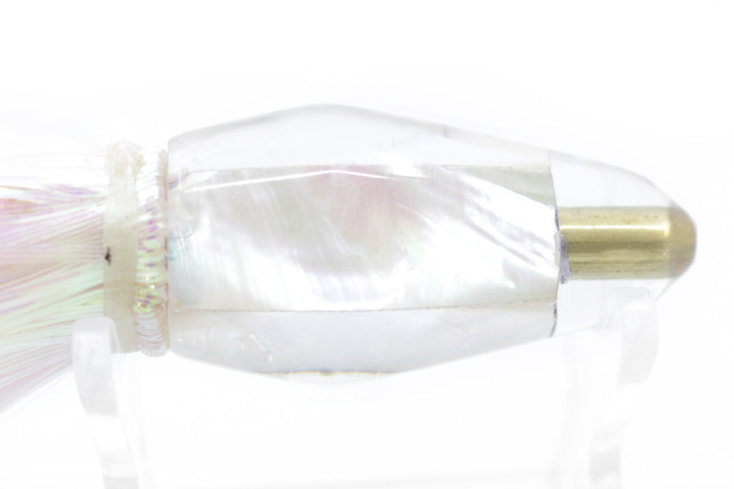 Koya Lures White MOP Koya Bullet 5.5" 2oz Flashabou White-Pink