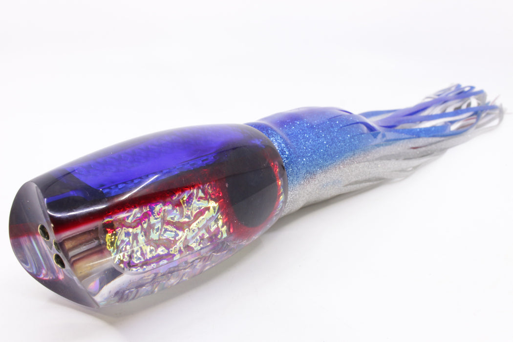 Coggin Lures Ice Rainbow Dichro Blue-Red Back Tado Mauna Kea Scoop 14" 16oz Skirted