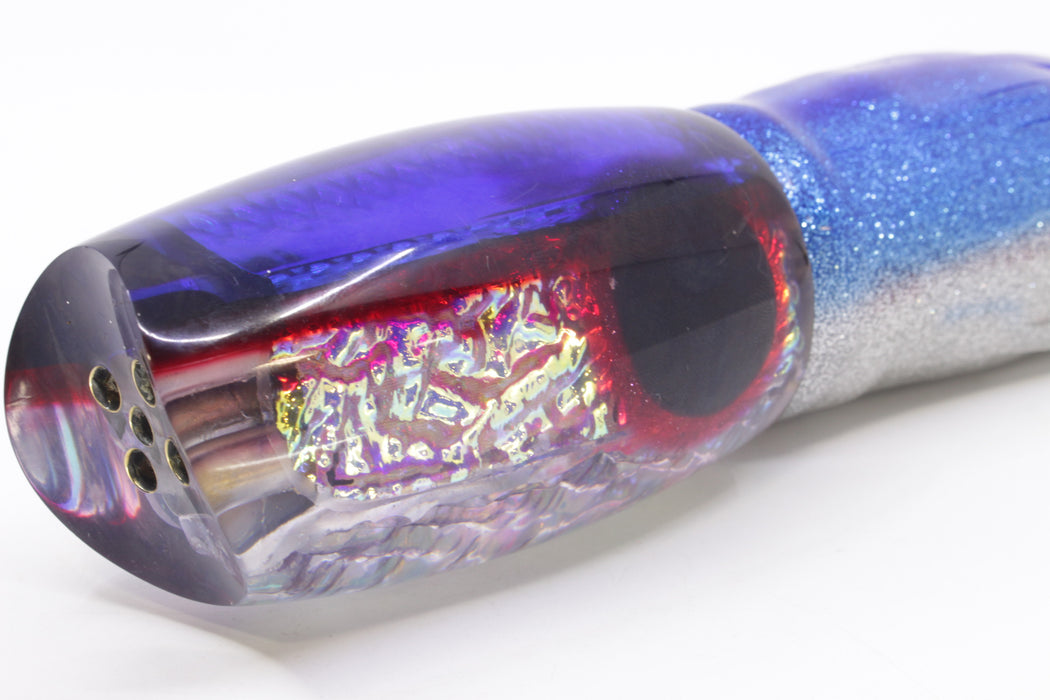 Coggin Lures Ice Rainbow Dichro Blue-Red Back Tado Mauna Kea Scoop 14" 16oz Skirted