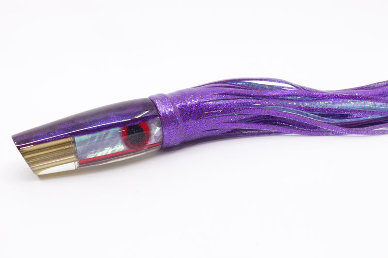 Big Reidee Lures Grape Abalone Purple Back 4-Hole Cut Face 9" 5.4oz Skirted Purple EZ-K