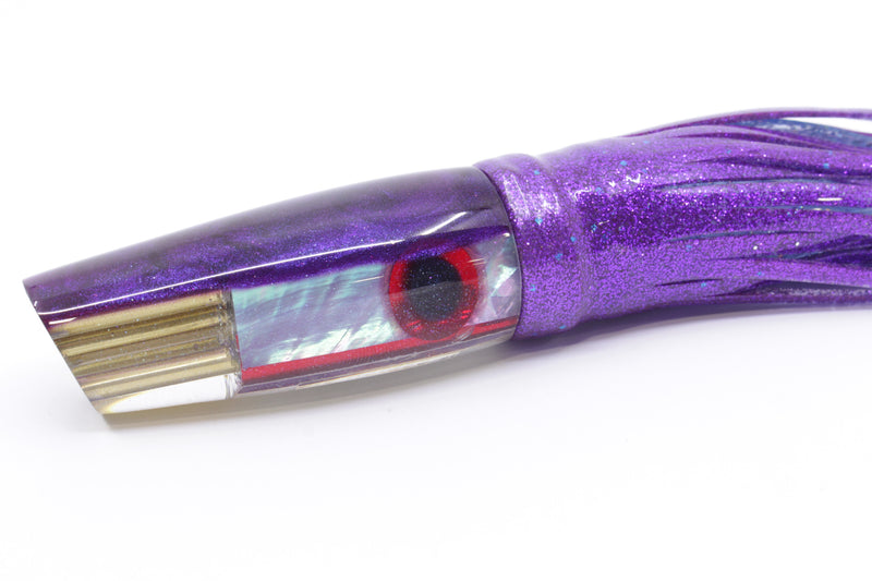 Big Reidee Lures Grape Abalone Purple Back 4-Hole Cut Face 9" 5.4oz Skirted Purple EZ-K