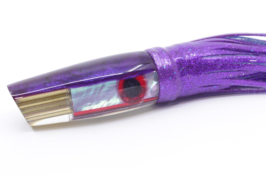 Big Reidee Lures Grape Abalone Purple Back 4-Hole Cut Face 9" 5.4oz Skirted Purple EZ-K