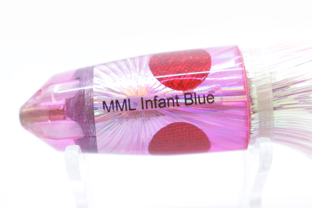 Marlin Magic Lures Pink Starburst Red Eye Infant Blue Jet 7" 5oz Flashabou Pink-White