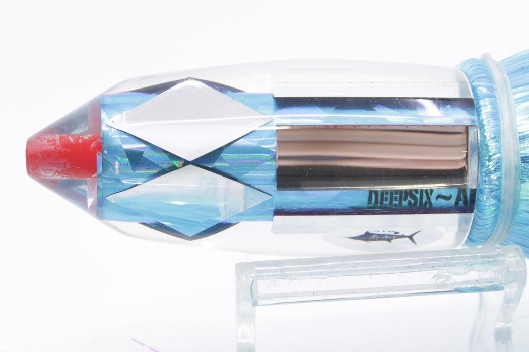 Aloha Lures Mirrored Ice Blue Rainbow Deep Six 9" 6oz Strobez Ice Blue/Pink