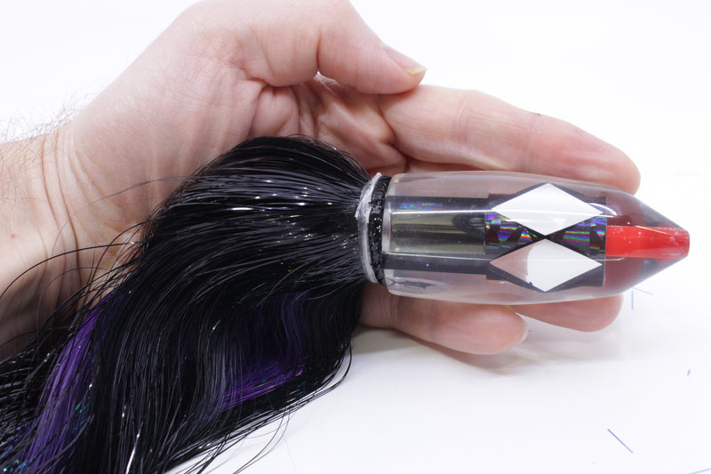 Aloha Lures Mirrored Black Rainbow Deep Six 9" 6oz Strobez Black/Purple