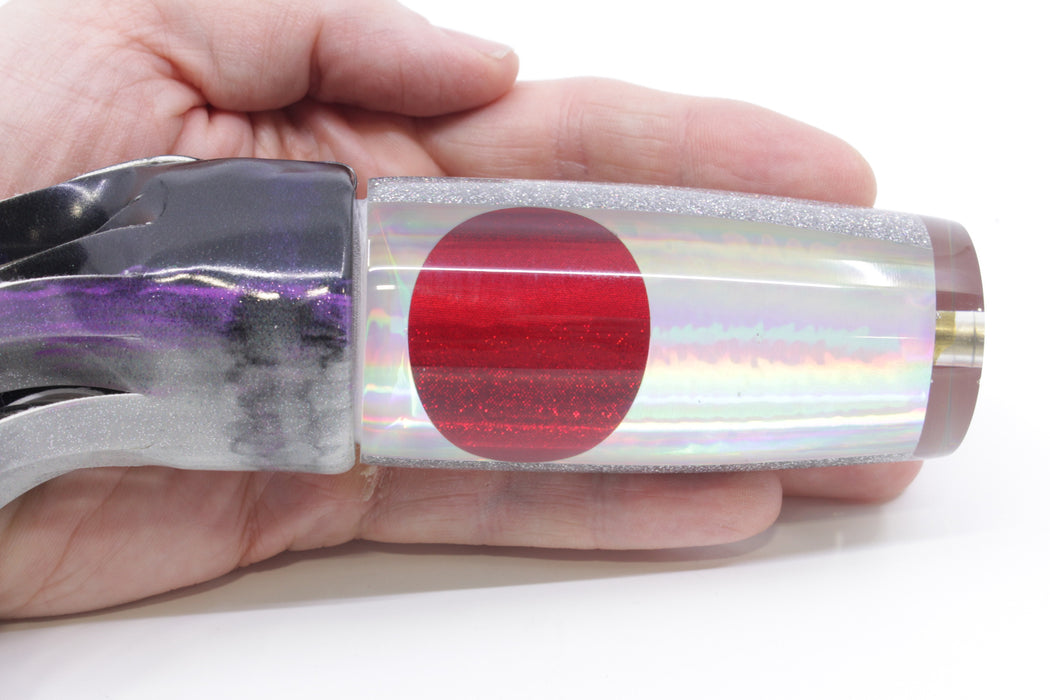 Koya Lures Silver Rainbow Red Eyes Hard Head 12" 7oz Fired Up Vinyl Purple Drip