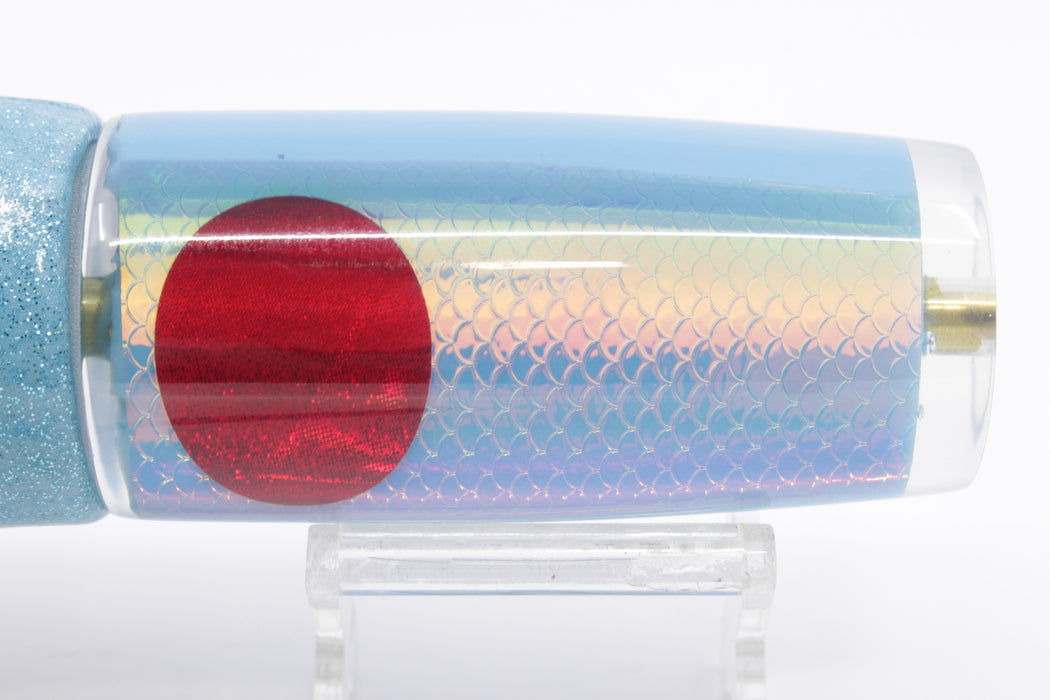 Koya Lures Ice Rainbow Scale Red Eyes Hard Head 12" 9oz Vinyl Light Blue