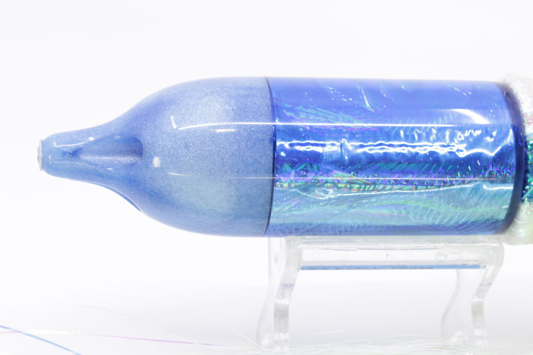 Jackpot Lures Blue Pearl Rainbow 4-Hole Big Blue 12" 14oz Strobez White-Blue Stripes