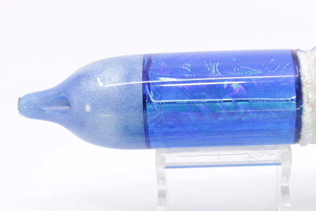 Jackpot Lures Blue Pearl Rainbow 4-Hole Big Blue 12" 14oz Strobez White-Blue Stripes