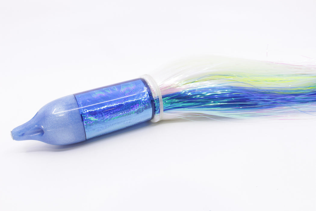 Jackpot Lures Blue Pearl Rainbow 4-Hole Big Blue 12" 14oz Strobez White-Blue Stripes