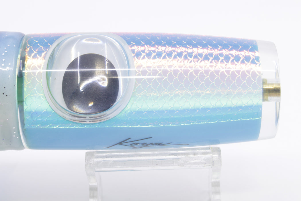 Koya Lures Ice Rainbow Scale Doll Eyes Hard Head 12" 9oz Skirted Blue-Black/Rainbow