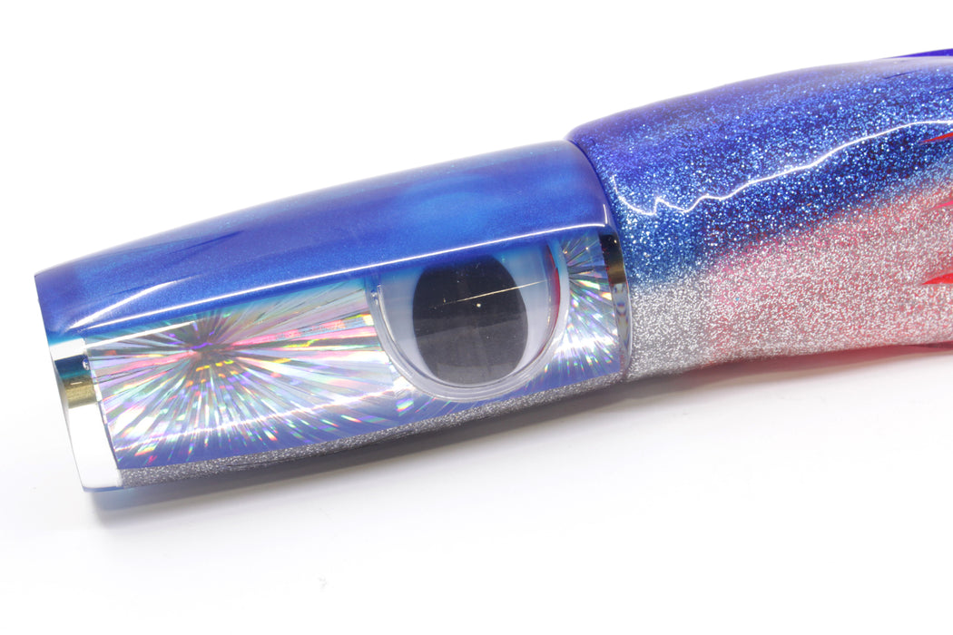 Koya Lures Silver Rainbow Starburst Blue Back Doll Eyes Hard Head 12" 9oz Skirted