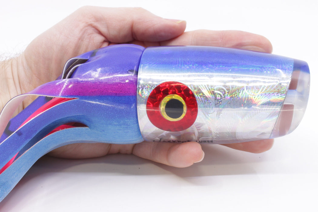 Jackpot Lures Silver Rainbow Blue Back Cameltoe 14" 10.6oz Fire Tailz Vinyl Blue Dream EZ-K