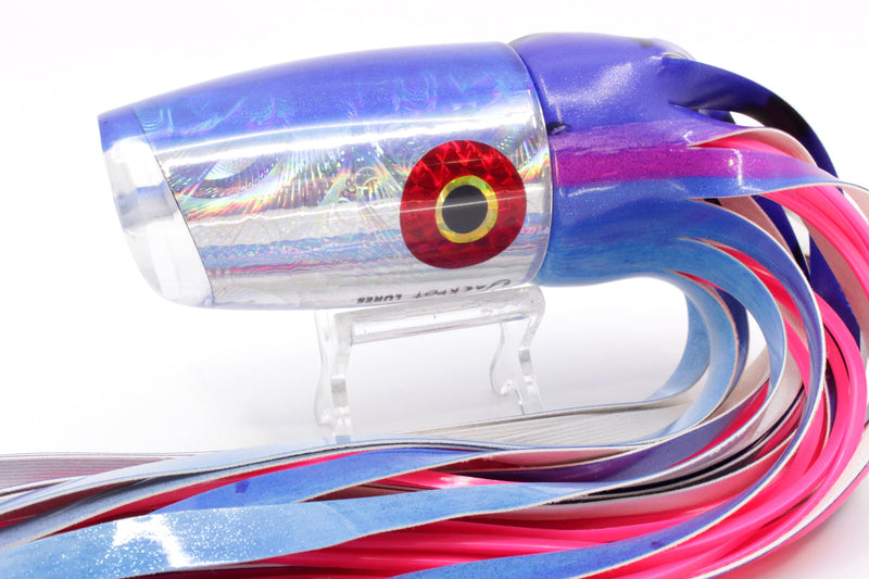 Jackpot Lures Silver Rainbow Blue Back Cameltoe 14" 10.6oz Fire Tailz Vinyl Blue Dream EZ-K