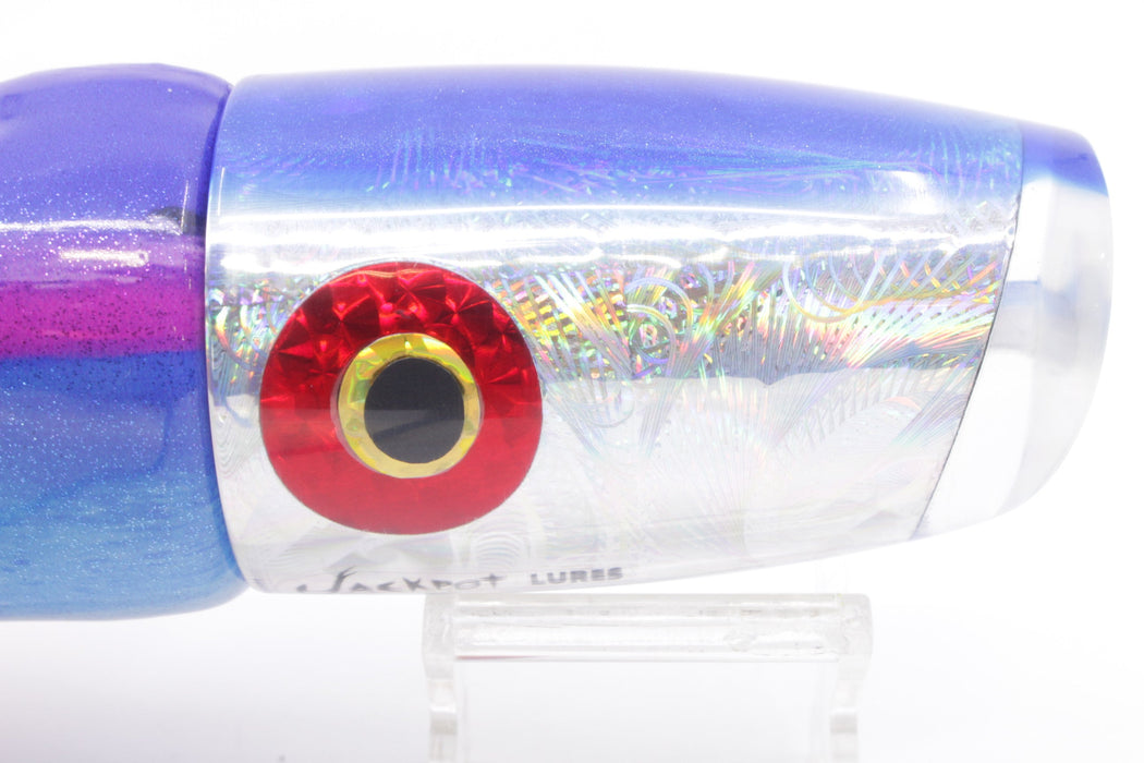 Jackpot Lures Silver Rainbow Blue Back Cameltoe 14" 10.6oz Fire Tailz Vinyl Blue Dream EZ-K