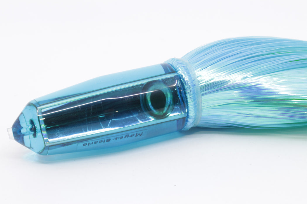 Moyes Lures Ice Blue Mirrored 4-Hole Medium Sicario Bullet 10" 7.1oz Strobez Ice Blue