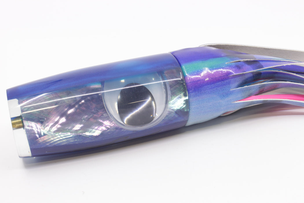 Koya Lures Blue-Purple Abalone Blue Back Doll Eyes Hard Head 14" 10.5oz Fired Up Vinyl