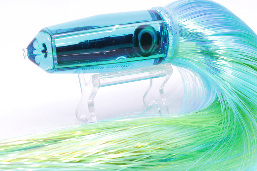 Moyes Lures Ice Blue Mirrored 4-Hole Medium Sicario Bullet 10" 7.1oz Strobez Ice Blue