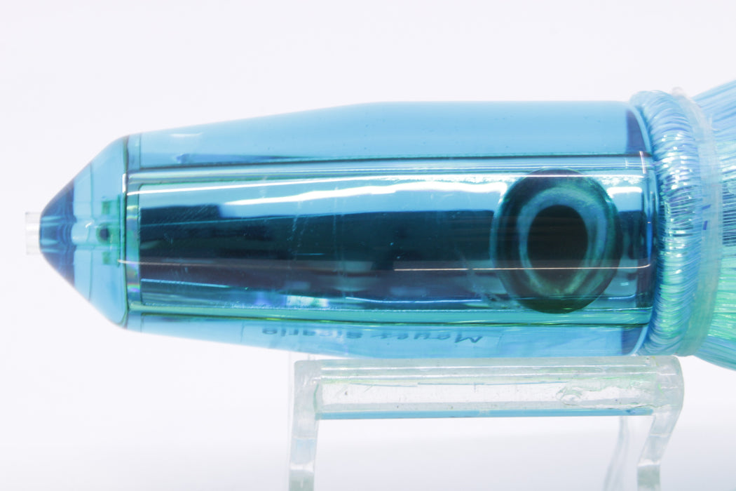 Moyes Lures Ice Blue Mirrored 4-Hole Medium Sicario Bullet 10" 7.1oz Strobez Ice Blue