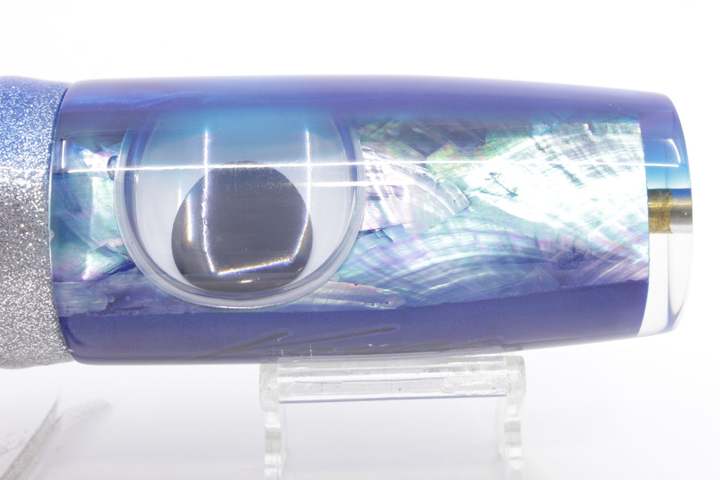 Koya Lures Blue-Purple Abalone Blue Back Doll Eyes Hard Head 14" 14.5oz Skirted