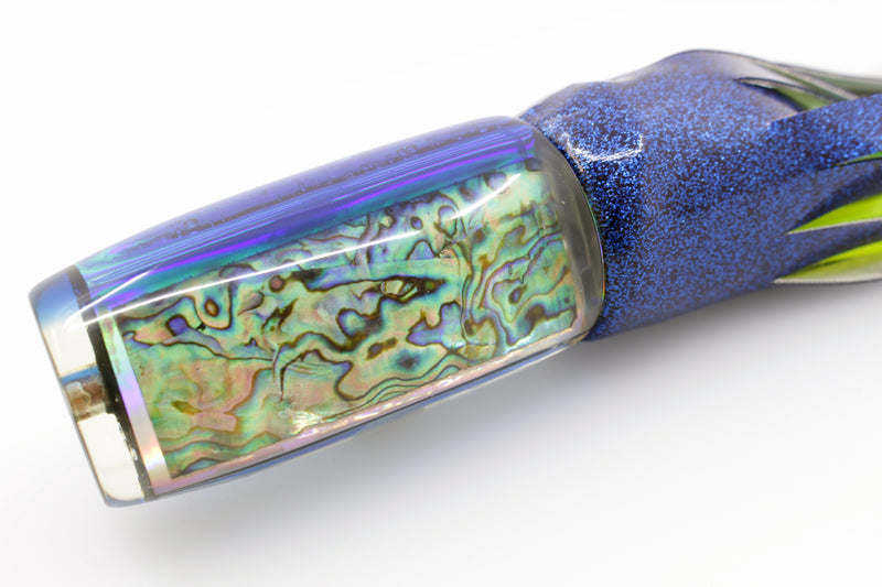Masunaga Kona Custom Lures Abalone Shell Blue Back Large Hard Head 12" 9.2oz Vinyl Blue