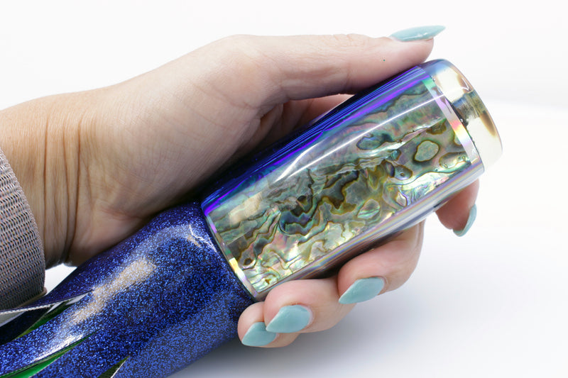 Masunaga Kona Custom Lures Abalone Shell Blue Back Large Hard Head 12" 9.2oz Vinyl Blue