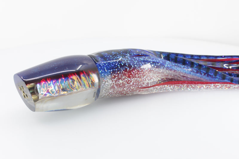 Coggin Lures Superman Diamond Dichro Blue-Red Back 4-Hole Copa Teardrop Slant 12" 10oz