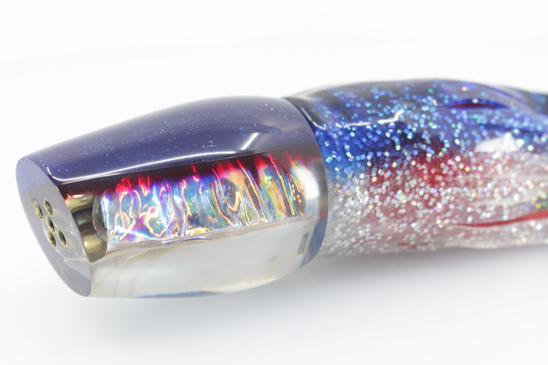 Coggin Lures Superman Diamond Dichro Blue-Red Back 4-Hole Copa Teardrop Slant 12" 10oz