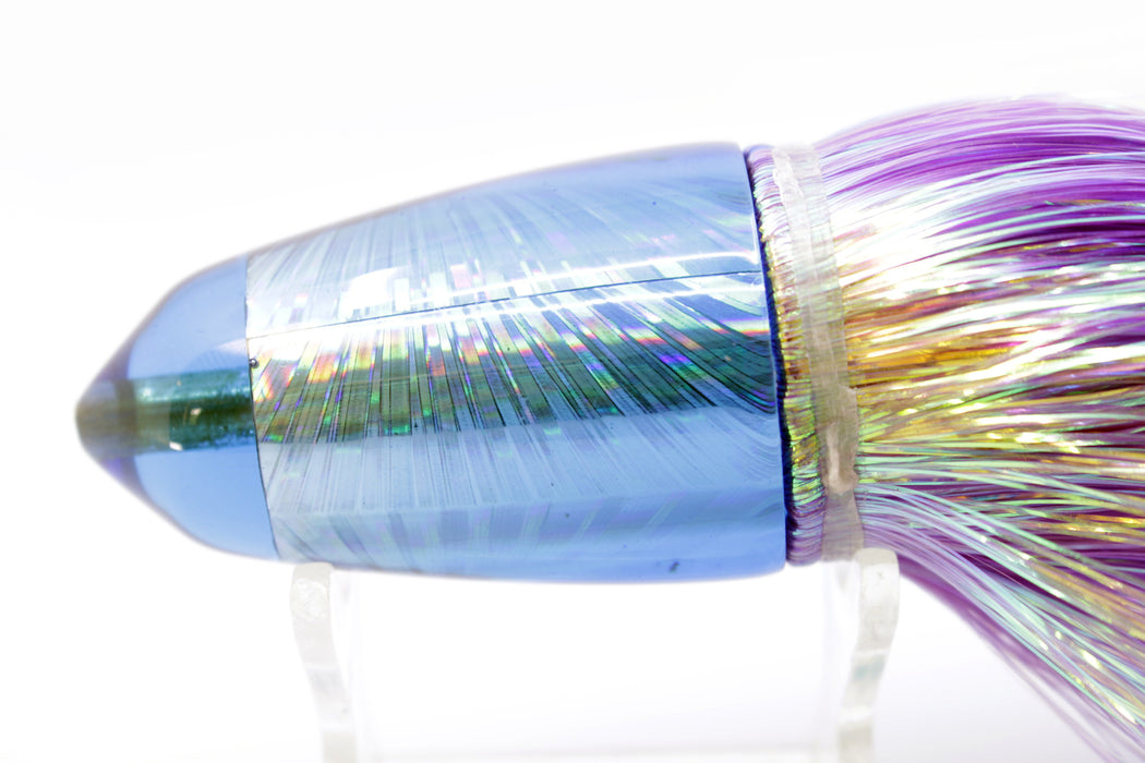 Koya Lures Blue Rainbow Starburst Clean Sweep Bullet 10" 9oz Flashabou Purple-Blue
