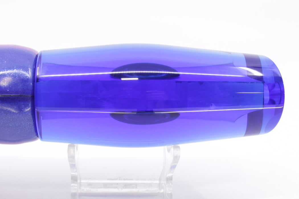 Moyes Lures Ice Blue MOP Blue Back Large Dark-N-Stormy 14" 10.5oz Fire Tailz Vinyl