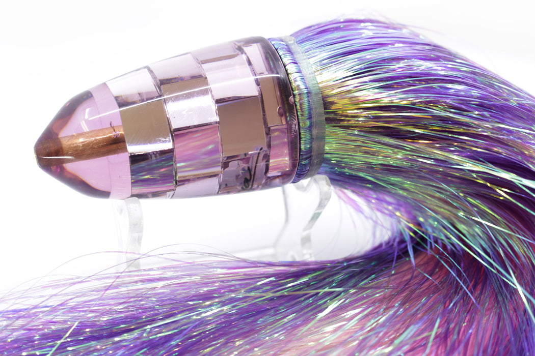 Koya Lures Purple Mirrored Clean Sweep Bullet 10" 9oz Flashabou Purple