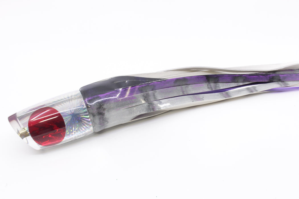 Koya Lures Silver Rainbow Starburst Small Poi Dog 10" 5.8oz Fired Up Vinyl Purple Drip