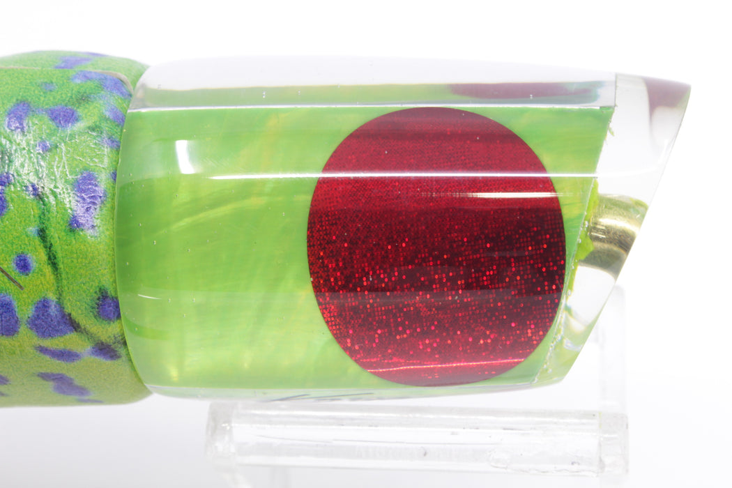 Koya Lures Lime Green MOP Red Eyes Small Poi Dog 10" 5.5oz ALV Green Mahi