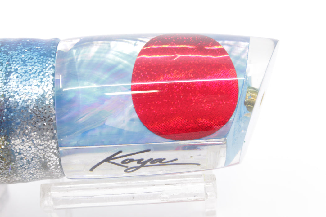 Koya Lures Ice Blue MOP Red Eyes Small Poi Dog 10" 6.5oz Skirted Blue-Silver/Evil