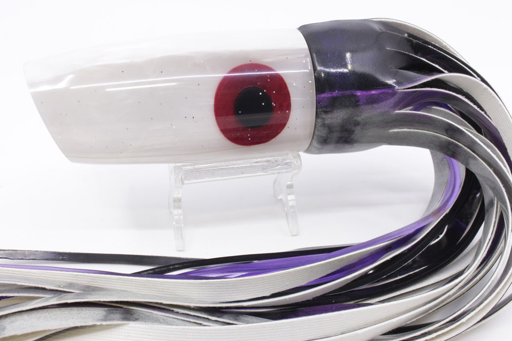 Tanigawa Lures White Pearl Large Plunger 14" 8.8oz Fired Up Vinyl Purple Drip